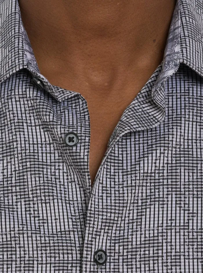 Men Long Sleeve Button Down Shirts Robert Graham ELECTRIC SLIDE LONG SLEEVE BUTTON DOWN SHIRT Grey