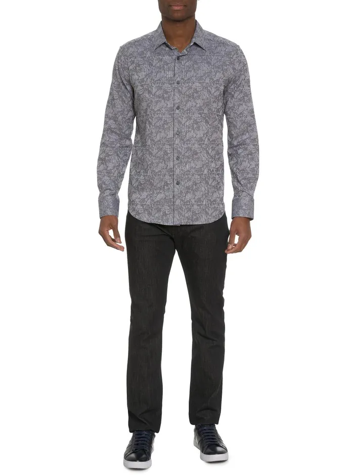 Men Long Sleeve Button Down Shirts Robert Graham ELECTRIC SLIDE LONG SLEEVE BUTTON DOWN SHIRT Grey