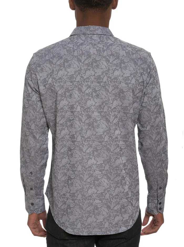 Men Long Sleeve Button Down Shirts Robert Graham ELECTRIC SLIDE LONG SLEEVE BUTTON DOWN SHIRT Grey