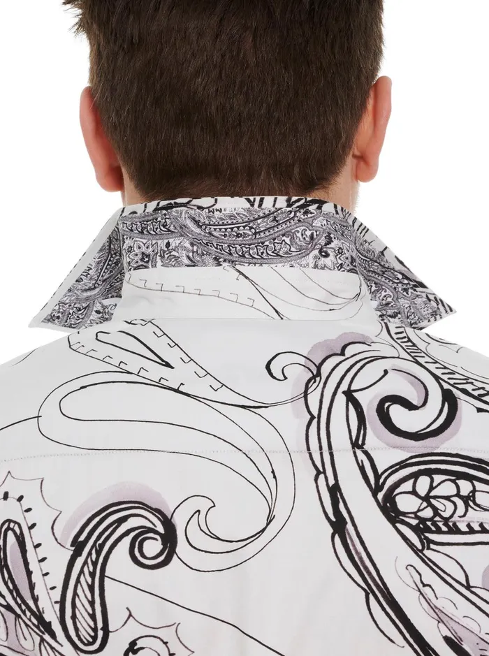 Men Long Sleeve Button Down Shirts Robert Graham MARS LONG SLEEVE BUTTON DOWN SHIRT White