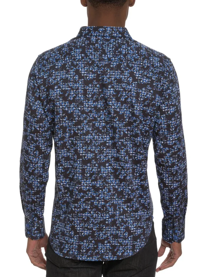 Men Long Sleeve Button Down Shirts Robert Graham MERANO LONG SLEEVE BUTTON DOWN SHIRT Dark Navy