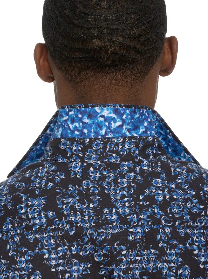 Men Long Sleeve Button Down Shirts Robert Graham MERANO LONG SLEEVE BUTTON DOWN SHIRT Dark Navy