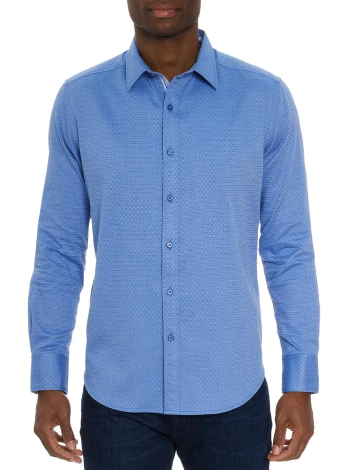Men Long Sleeve Button Down Shirts Robert Graham METRO LONG SLEEVE BUTTON DOWN SHIRT Blue Men Long Sleeve Button Down Shirts Robert Graham METRO LONG SLEEVE BUTTON DOWN SHIRT Blue