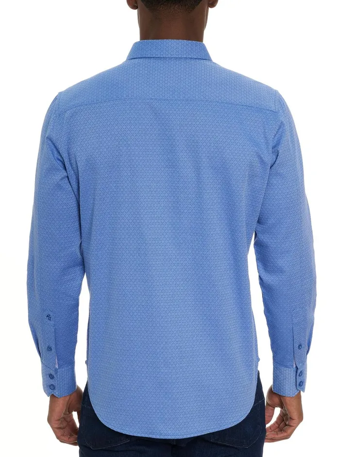 Men Long Sleeve Button Down Shirts Robert Graham METRO LONG SLEEVE BUTTON DOWN SHIRT Blue