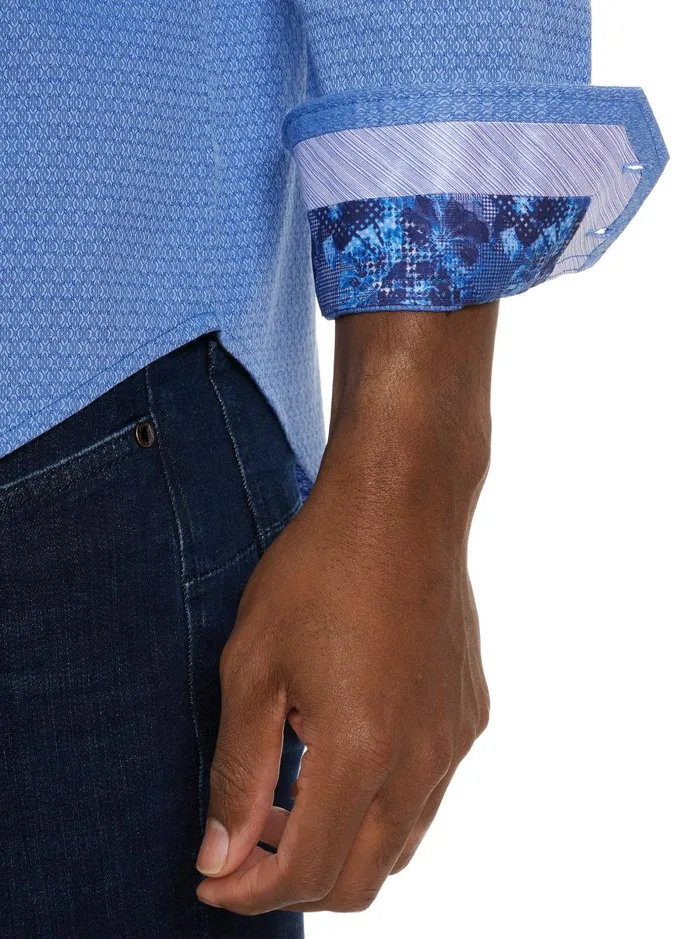 Men Long Sleeve Button Down Shirts Robert Graham METRO LONG SLEEVE BUTTON DOWN SHIRT Blue
