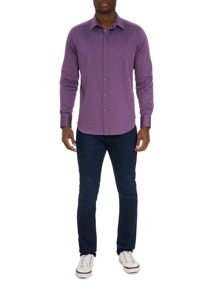 Men Long Sleeve Button Down Shirts Robert Graham METRO LONG SLEEVE BUTTON DOWN SHIRT Blue