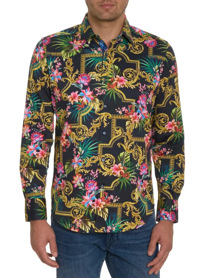 Men Long Sleeve Button Down Shirts Robert Graham THE JAMES LONG SLEEVE BUTTON DOWN SHIRT Multi