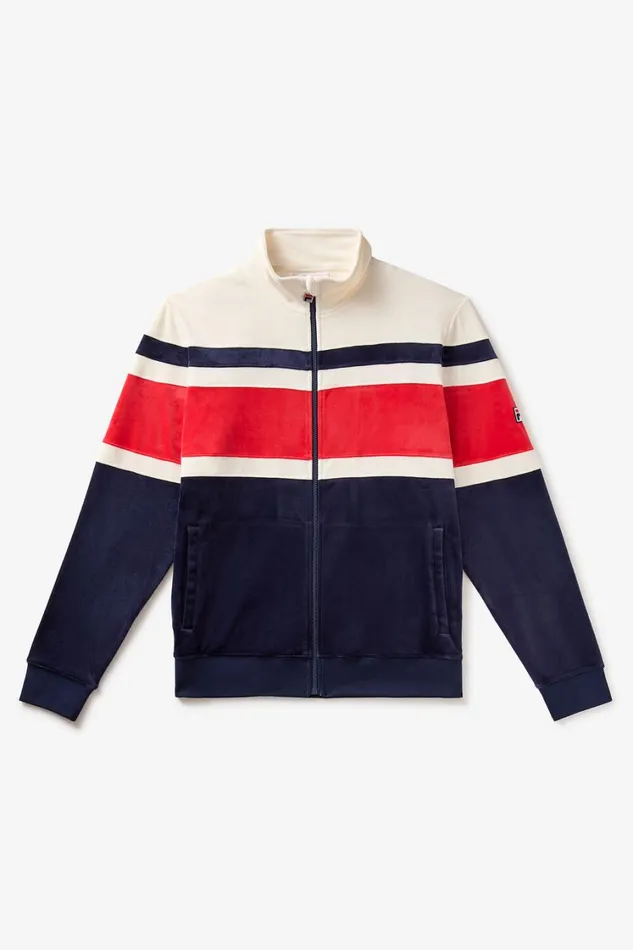 Men Matching Sets Fila Smart Retro Velour Blocked Track Jacket 488 Fila Navygardeniafila Red