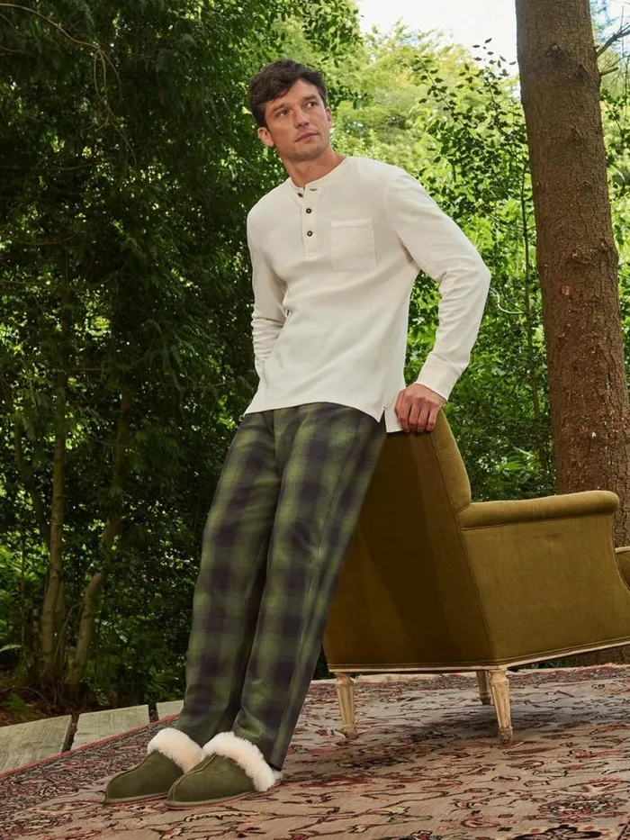 Men Moorland Flannel PJ Trousers Green Multi White Stuff Nightwear