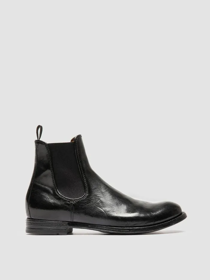 Men Officine Creative Footwear ANATOMIA 083 Black Leather Chelsea Boots