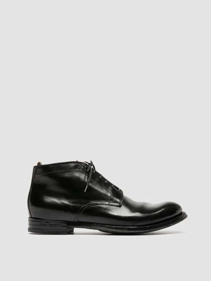 Men Officine Creative Footwear ANATOMIA 88 Black Leather Chukka Boots