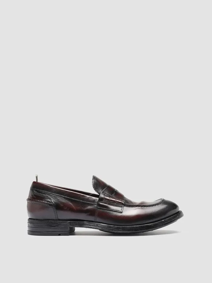 Men Officine Creative Footwear BALANCE 011 Burgundy Leather Penny Loafers