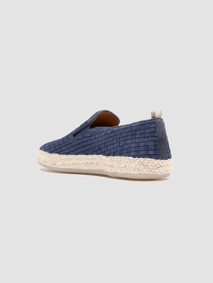 Men Officine Creative Footwear BOWLINE 001 Blue Woven Espadrille Shoes Men Officine Creative Footwear BOWLINE 001 Blue Woven Espadrille Shoes