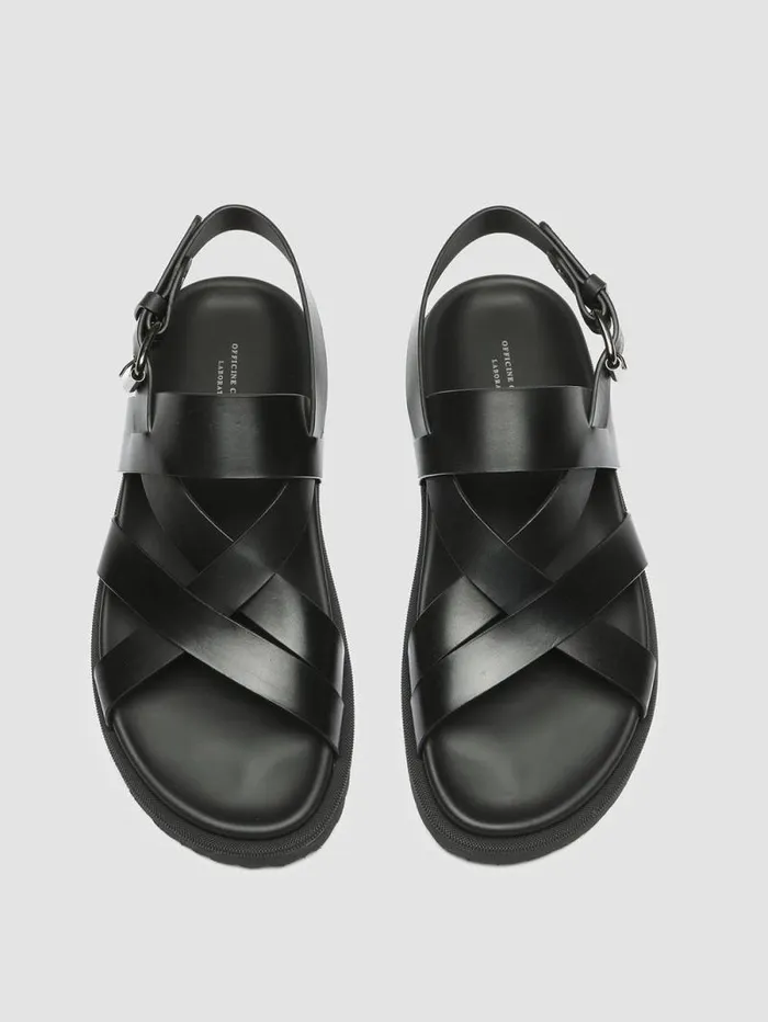 Men Officine Creative Footwear CHARRAT 002 Black Leather Sandals Men Officine Creative Footwear CHARRAT 002 Black Leather Sandals