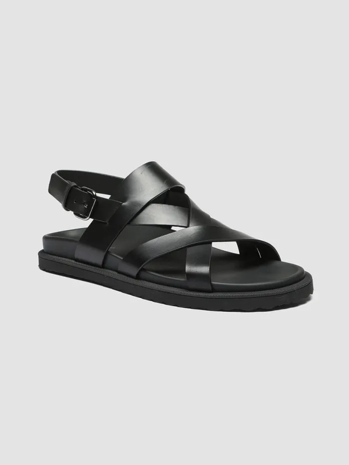 Men Officine Creative Footwear CHARRAT 002 Black Leather Sandals Men Officine Creative Footwear CHARRAT 002 Black Leather Sandals