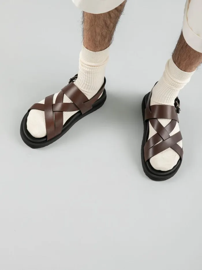 Men Officine Creative Footwear CHARRAT 002 Black Leather Sandals Men Officine Creative Footwear CHARRAT 002 Black Leather Sandals