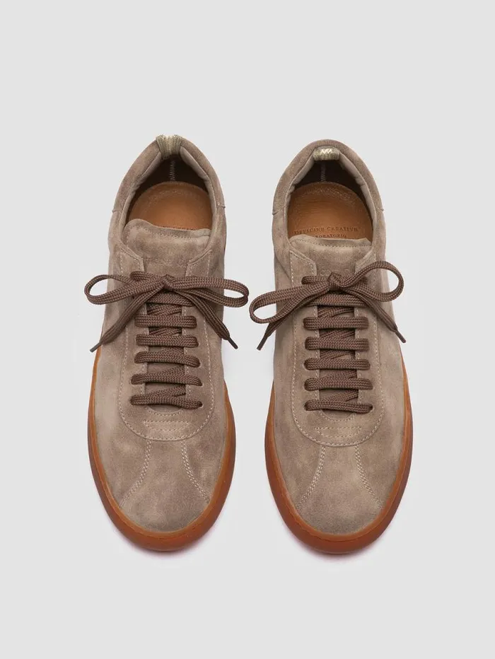 Men Officine Creative Footwear HALO 001 Grey Suede Low Top Sneakers