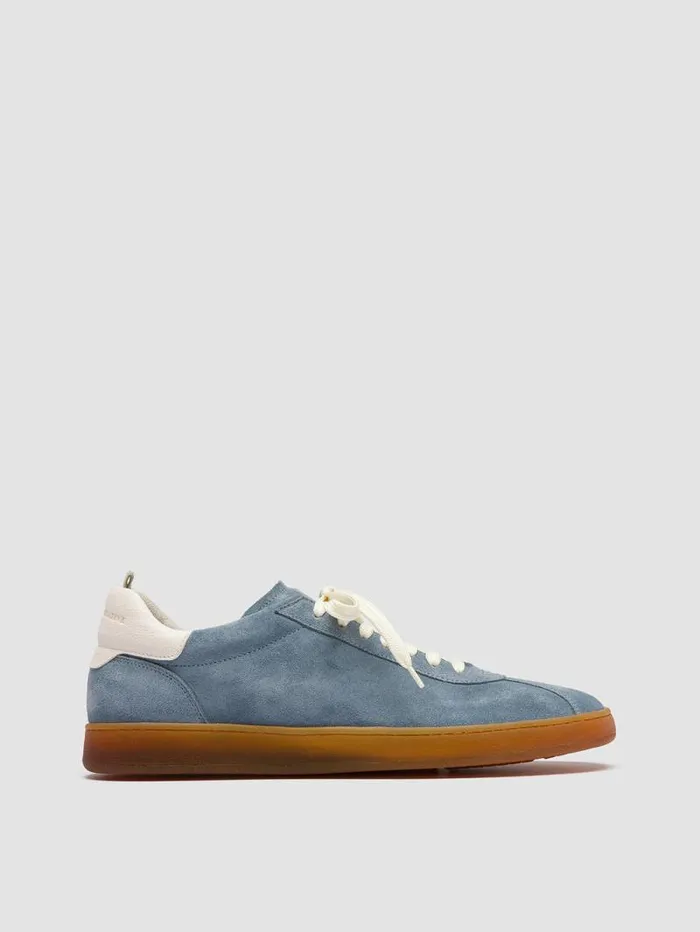 Men Officine Creative Footwear HALO 001 Indigo Leather And Suede Low Top Sneakers