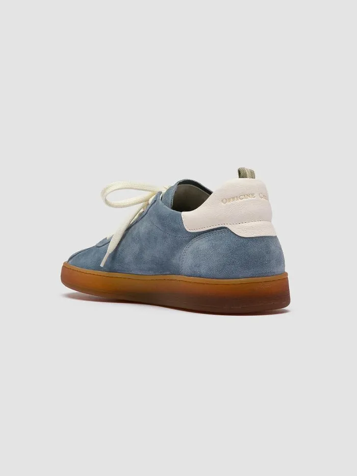 Men Officine Creative Footwear HALO 001 Indigo Leather And Suede Low Top Sneakers Men Officine Creative Footwear HALO 001 Indigo Leather And Suede Low Top Sneakers