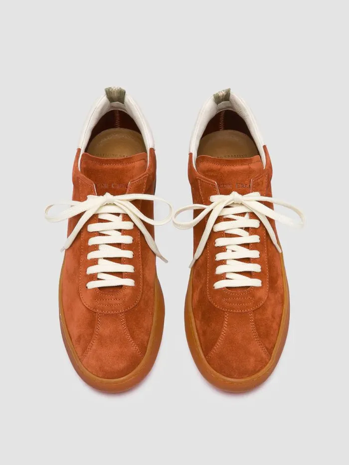 Men Officine Creative Footwear HALO 001 Red Leather And Suede Low Top Sneakers
