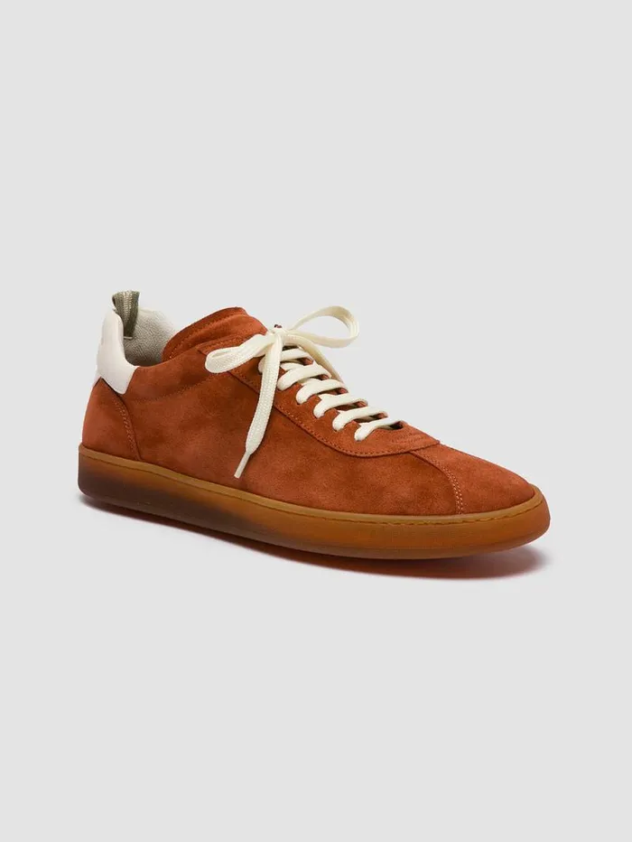 Men Officine Creative Footwear HALO 001 Red Leather And Suede Low Top Sneakers