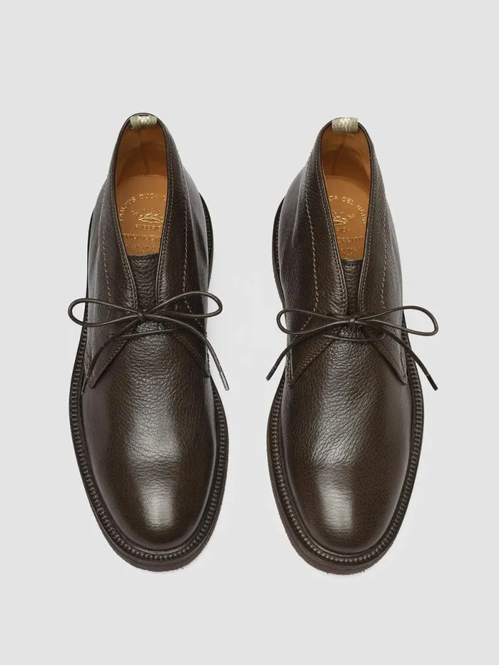 Men Officine Creative Footwear HOPKINS FLEXI 202 Brown Leather Chukka Boots