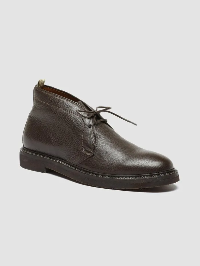Men Officine Creative Footwear HOPKINS FLEXI 202 Brown Leather Chukka Boots