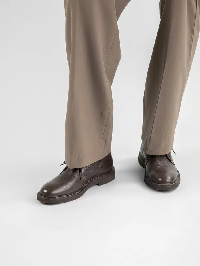 Men Officine Creative Footwear HOPKINS FLEXI 202 Brown Leather Chukka Boots