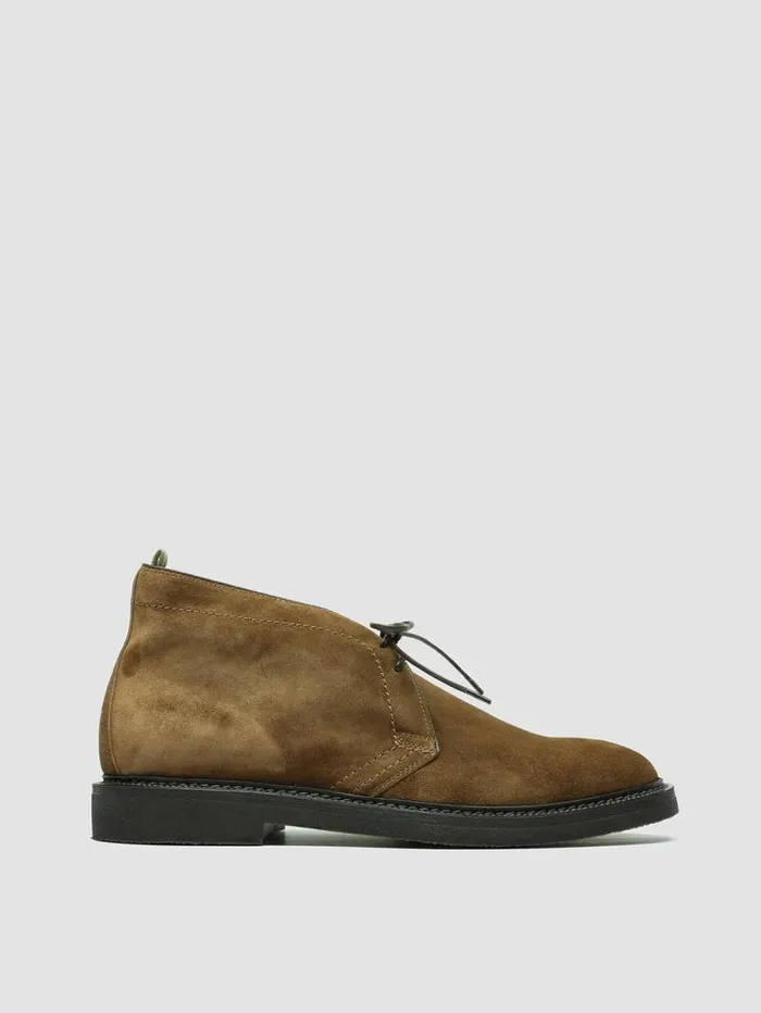 Men Officine Creative Footwear HOPKINS FLEXI 202 Brown Suede Chukka Boots
