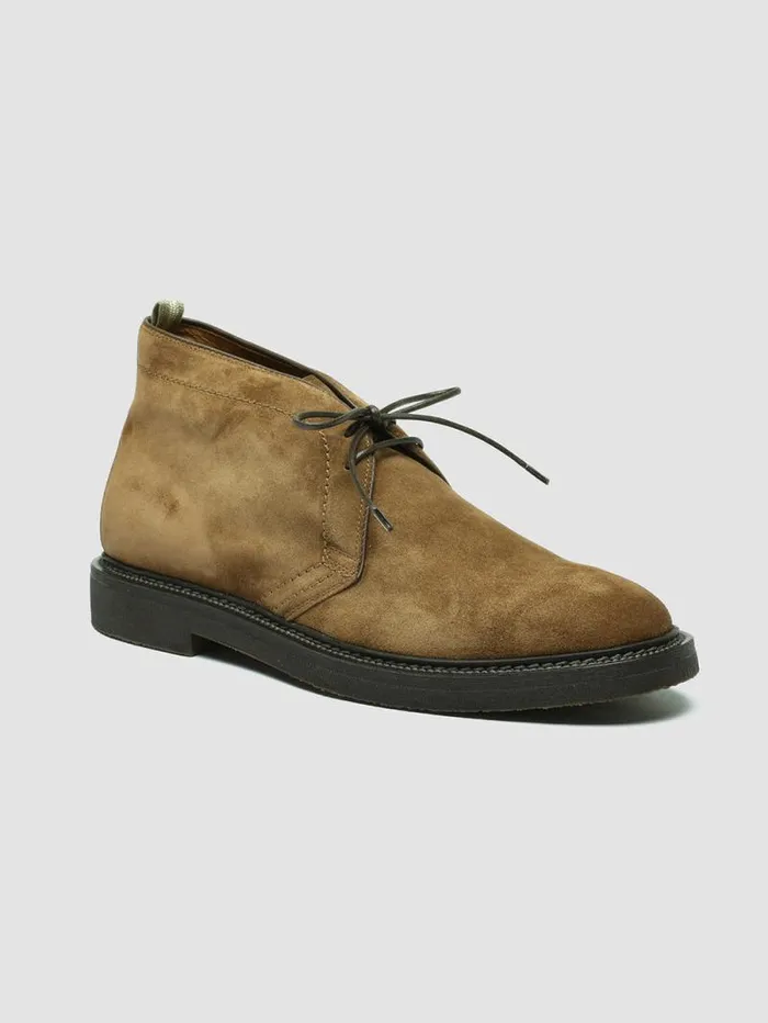 Men Officine Creative Footwear HOPKINS FLEXI 202 Brown Suede Chukka Boots Men Officine Creative Footwear HOPKINS FLEXI 202 Brown Suede Chukka Boots