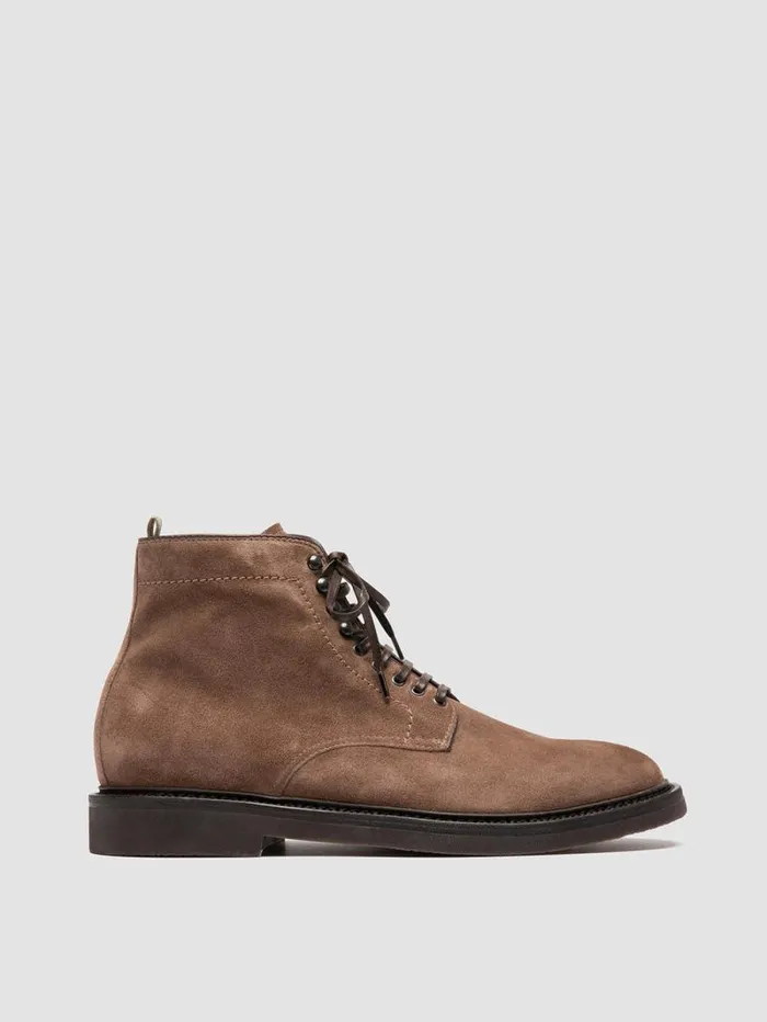 Men Officine Creative Footwear HOPKINS FLEXI 203 Taupe Suede Laceup Boots