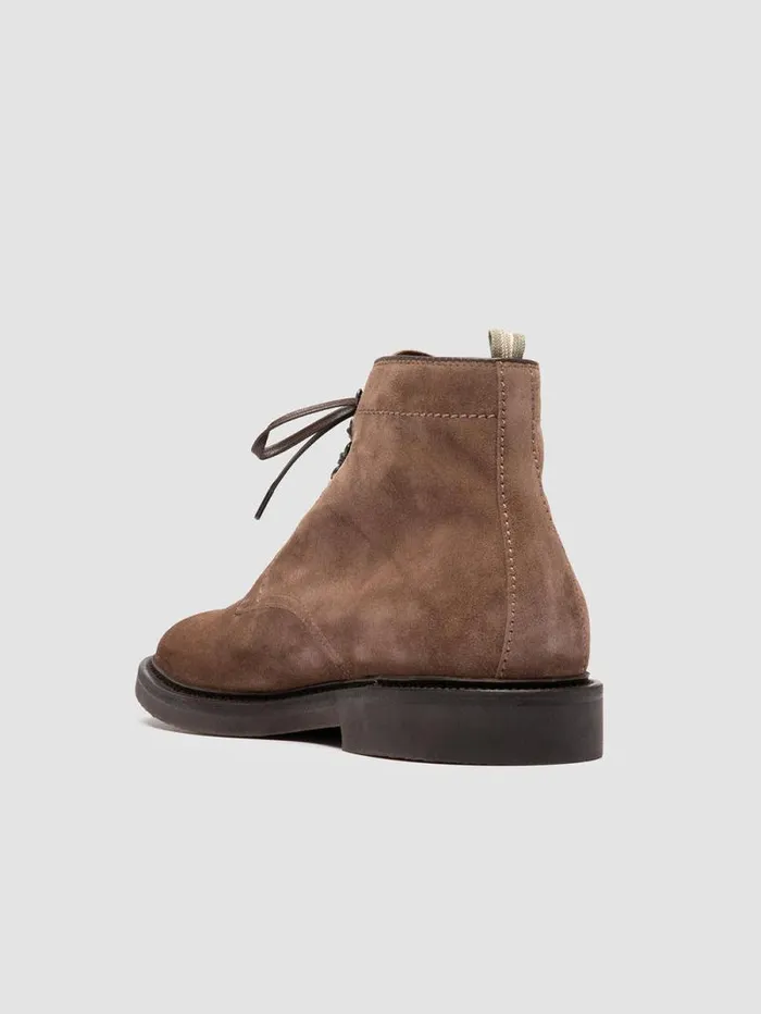 Men Officine Creative Footwear HOPKINS FLEXI 203 Taupe Suede Laceup Boots
