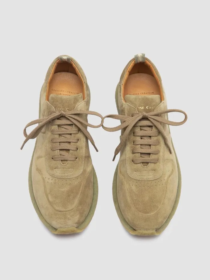Men Officine Creative Footwear LEGEND 001 Brown Suede Low Top Sneakers