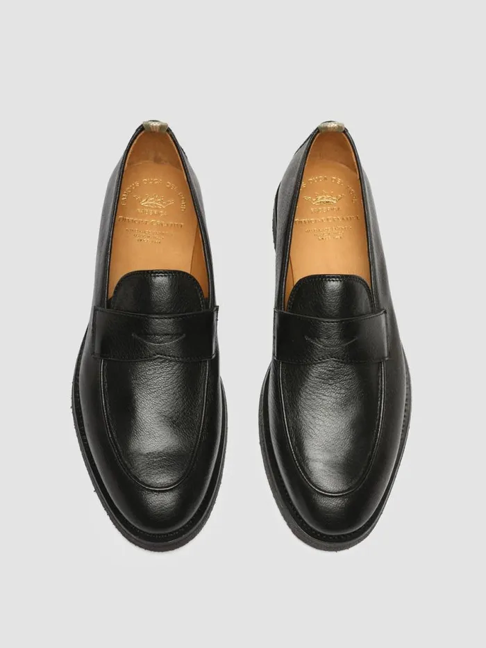 Men Officine Creative Footwear OPERA FLEXI 101 Black Leather Penny Loafers Men Officine Creative Footwear OPERA FLEXI 101 Black Leather Penny Loafers