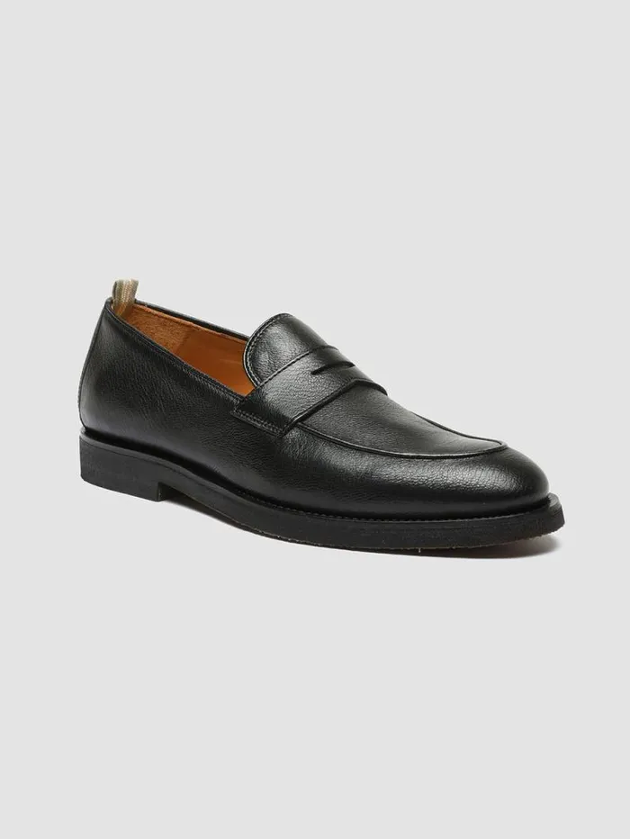 Men Officine Creative Footwear OPERA FLEXI 101 Black Leather Penny Loafers Men Officine Creative Footwear OPERA FLEXI 101 Black Leather Penny Loafers