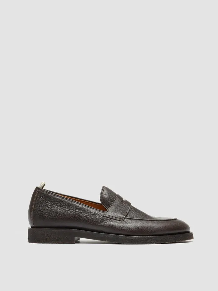 Men Officine Creative Footwear OPERA FLEXI 101 Brown Leather Penny Loafers