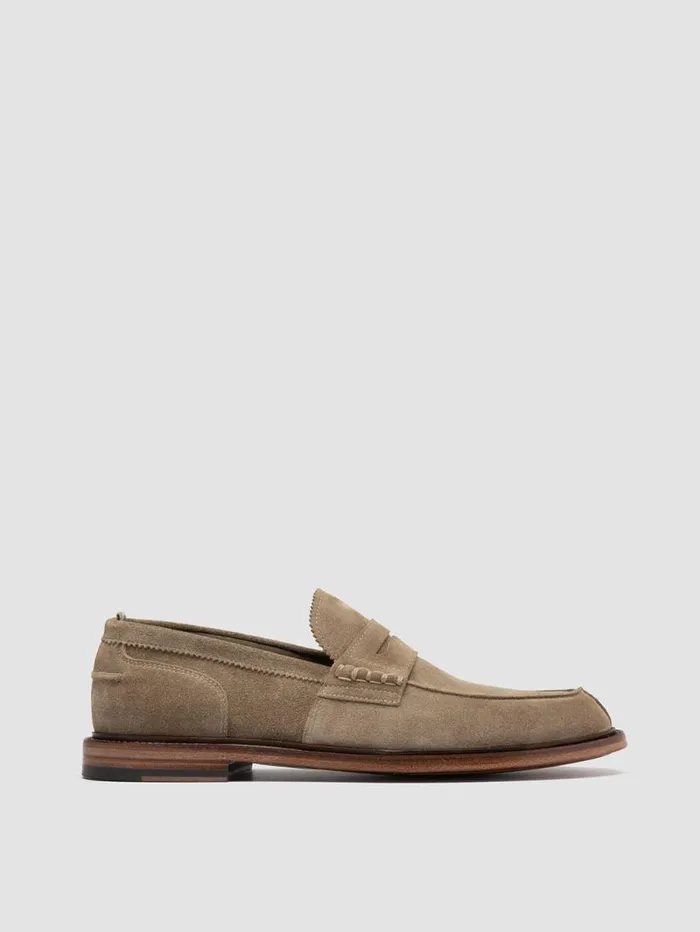 Men Officine Creative Footwear SAX 001 Taupe Suede Penny Loafers