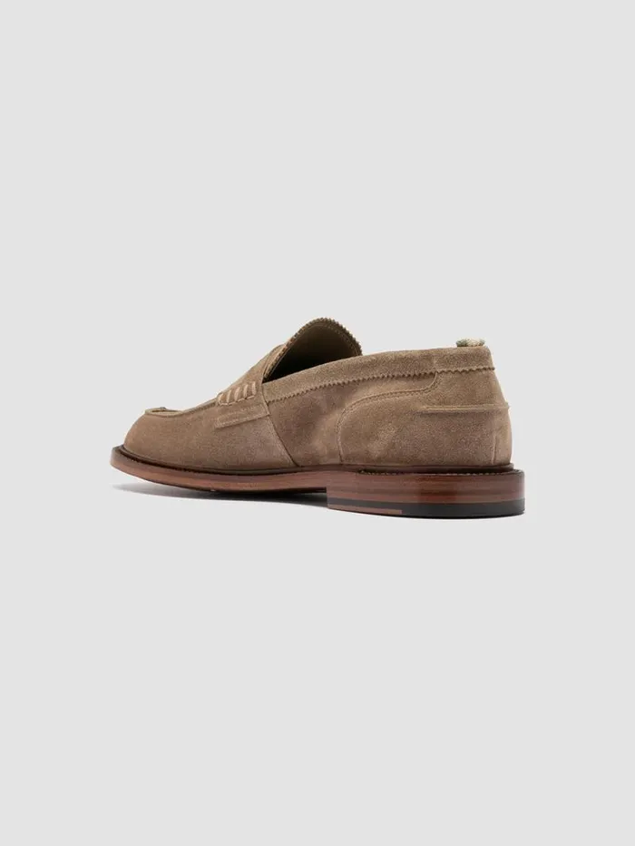 Men Officine Creative Footwear SAX 001 Taupe Suede Penny Loafers
