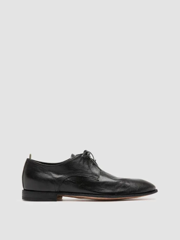 Men Officine Creative Footwear SOLITUDE 002 Black Leather Derby Shoes
