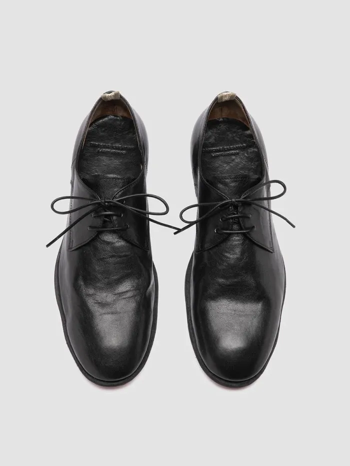 Men Officine Creative Footwear SOLITUDE 002 Black Leather Derby Shoes
