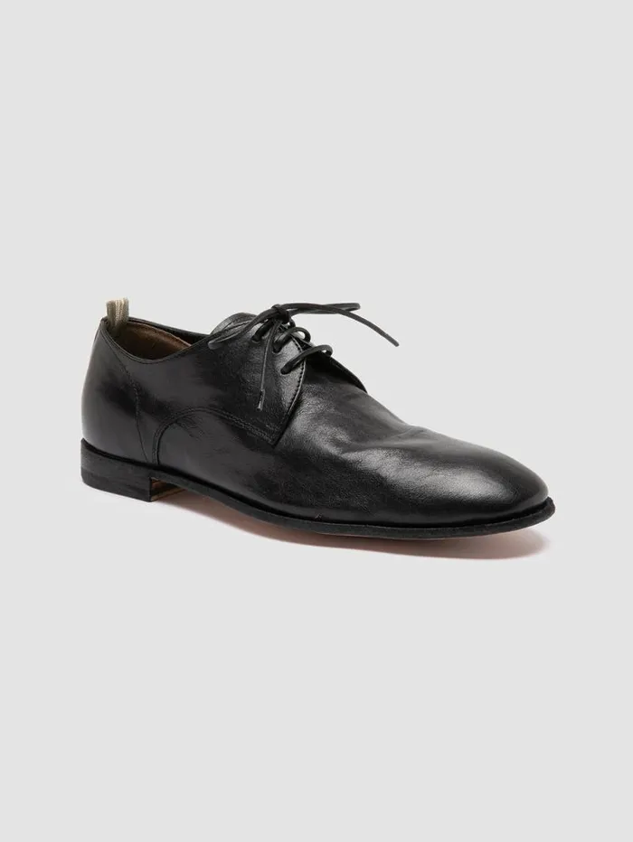 Men Officine Creative Footwear SOLITUDE 002 Black Leather Derby Shoes