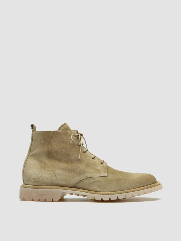 Men Officine Creative Footwear SPECTACULAR 002 Beige Suede LaceUp Boots