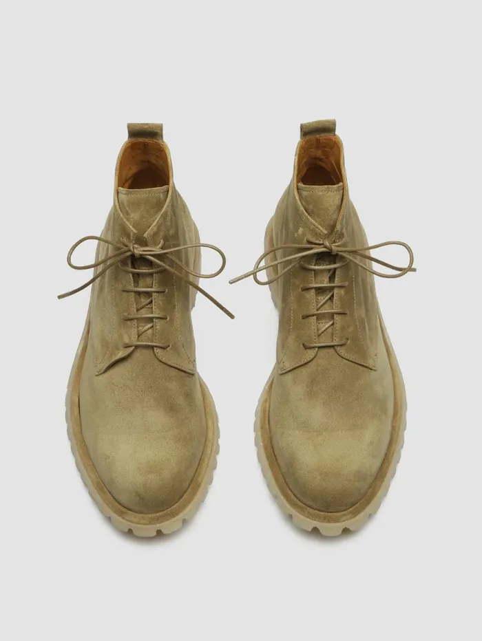 Men Officine Creative Footwear SPECTACULAR 002 Beige Suede LaceUp Boots Men Officine Creative Footwear SPECTACULAR 002 Beige Suede LaceUp Boots