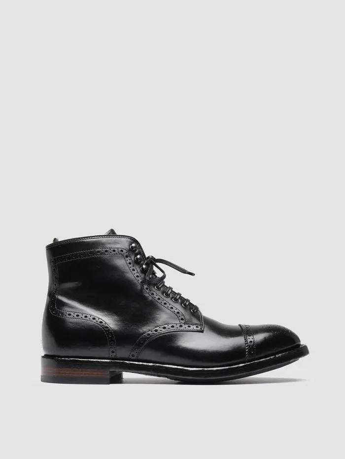 Men Officine Creative Footwear TEMPLE 004 Black Leather Ankle Boots