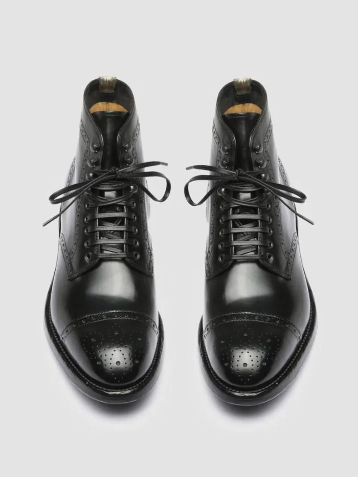 Men Officine Creative Footwear TEMPLE 004 Black Leather Ankle Boots