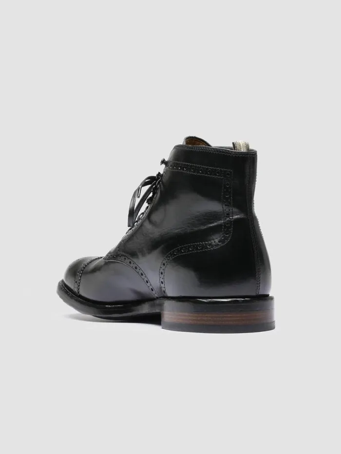 Men Officine Creative Footwear TEMPLE 004 Black Leather Ankle Boots