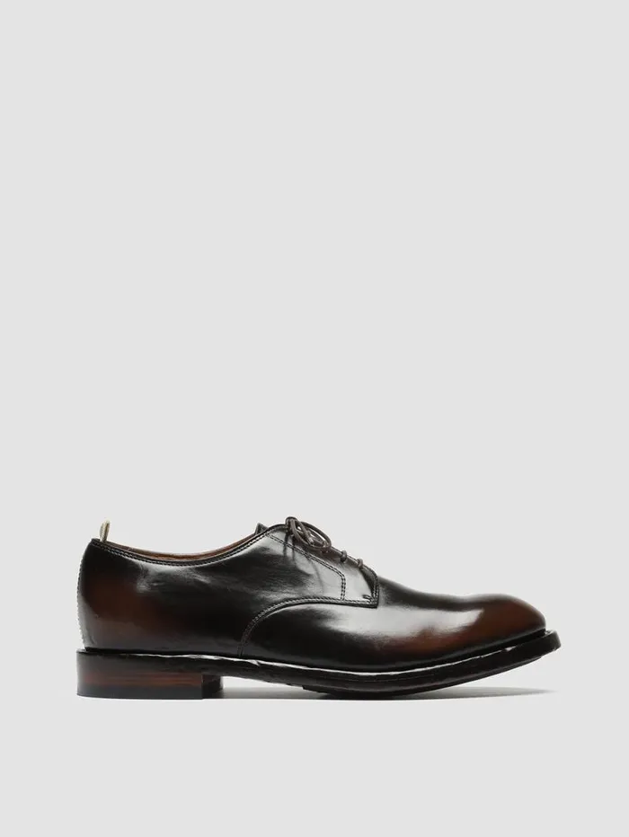 Men Officine Creative Footwear TEMPLE 018 Brown Leather Derby Shoes