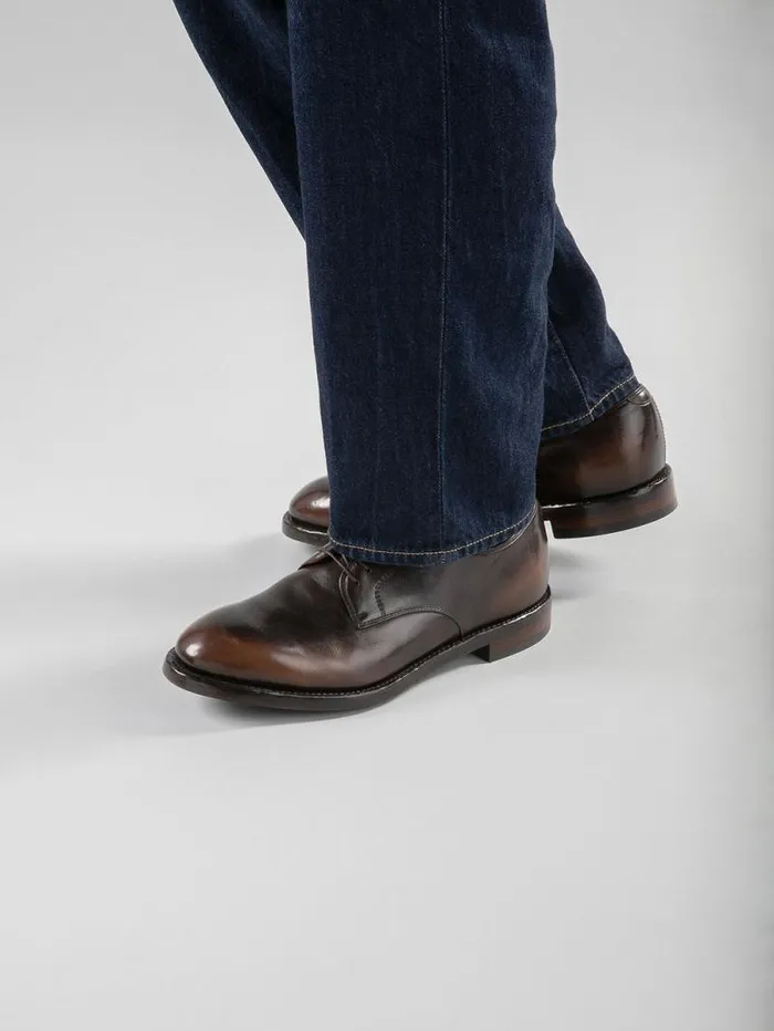 Men Officine Creative Footwear TEMPLE 018 Brown Leather Derby Shoes Men Officine Creative Footwear TEMPLE 018 Brown Leather Derby Shoes