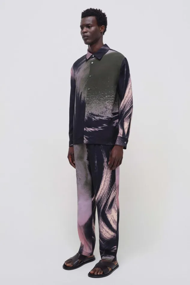 Men Pants and Bottoms Jonathan Simkhai Allister Pants Black Wave Print Pants Men Pants and Bottoms Jonathan Simkhai Allister Pants Black Wave Print Pants