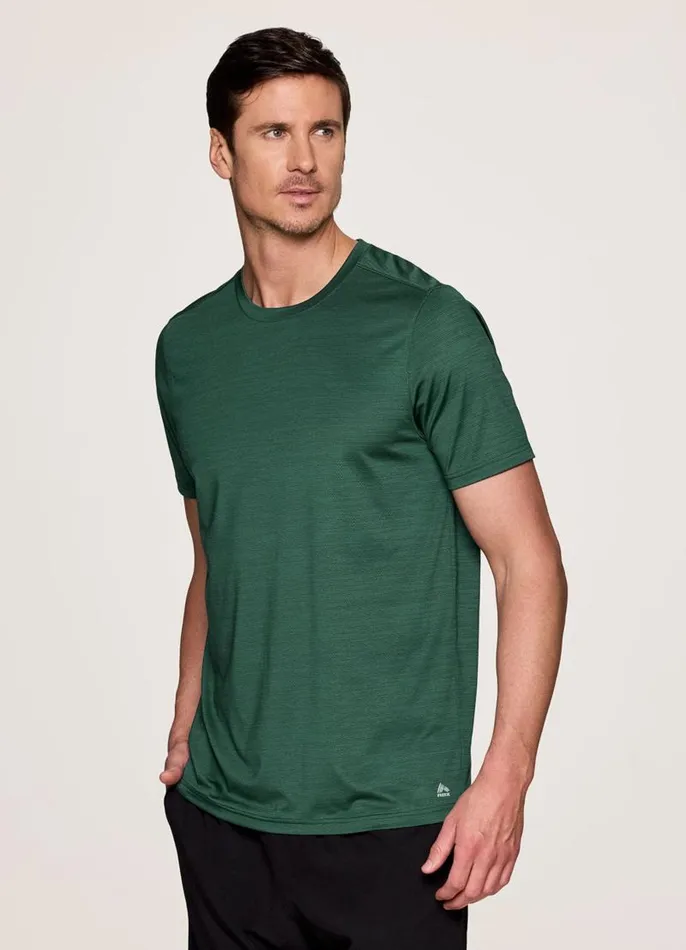 Men Perfect Stride Mesh Workout Tee Green RBX Active TShirts
